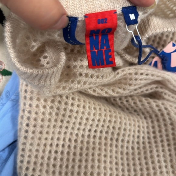 NWT Noname Cashmere Amelia Mesh Open-Knit
Top in cream/off white Sz M - Picture 8 of 8